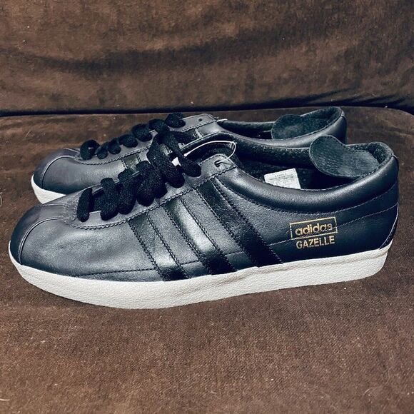 RARE 2007 Adidas Originals Gazelle Vintage Trainer Sample - Size 9 Black Leather main image 12